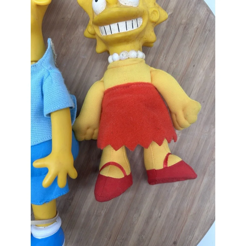 Vintage Lot of 3 The Simpsons Homer Bart Lisa 90s Plush Dolls